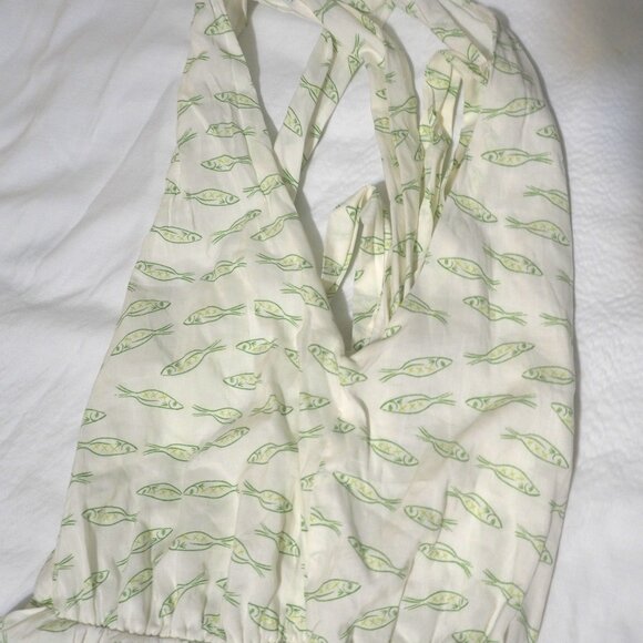 A New Day Whimsical Fish Print Halter Maxi Dress Sz L - Picture 2 of 7